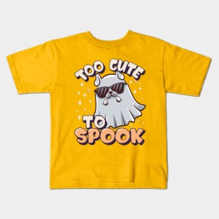 Too Cute To Spook Little Halloween Dog Ghost Kids T-Shirt
